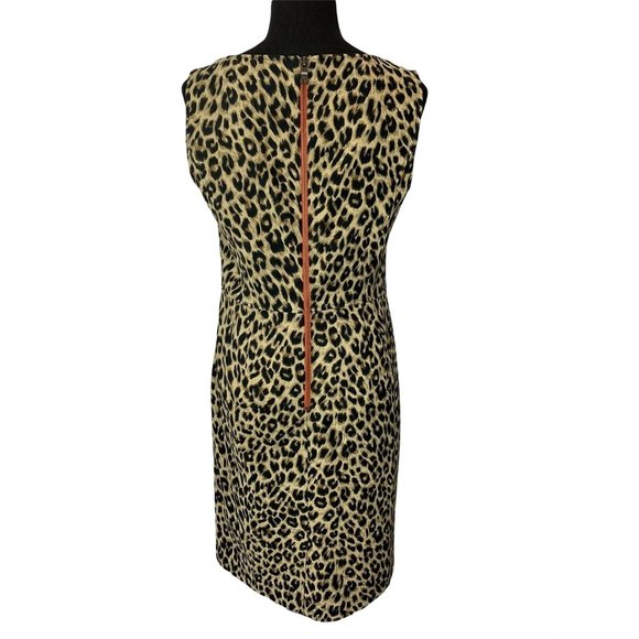 Leslie Stuart Leopard Print Dress size 10 Sleeveless Back Zipper Lined - Picture 3 of 8